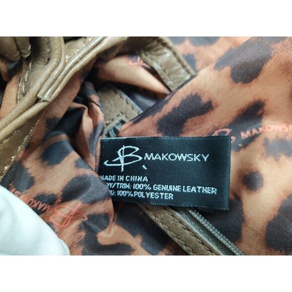 B. Makowsky Brown Pebbled Leather Turnlock Flap Closure Crossbody Bag - Picture 12 of 12